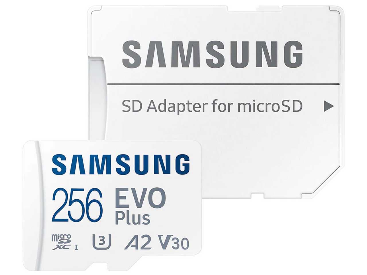 کارت حافظه microSDXC سامسونگ مدل EVO PLUS U3 A2 V30 130MB/s استاندارد UHS-I ظرفیت 256 گیگابایت