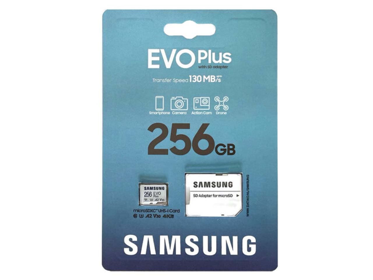 کارت حافظه microSDXC سامسونگ مدل EVO PLUS U3 A2 V30 130MB/s استاندارد UHS-I ظرفیت 256 گیگابایت — تصویر ۳