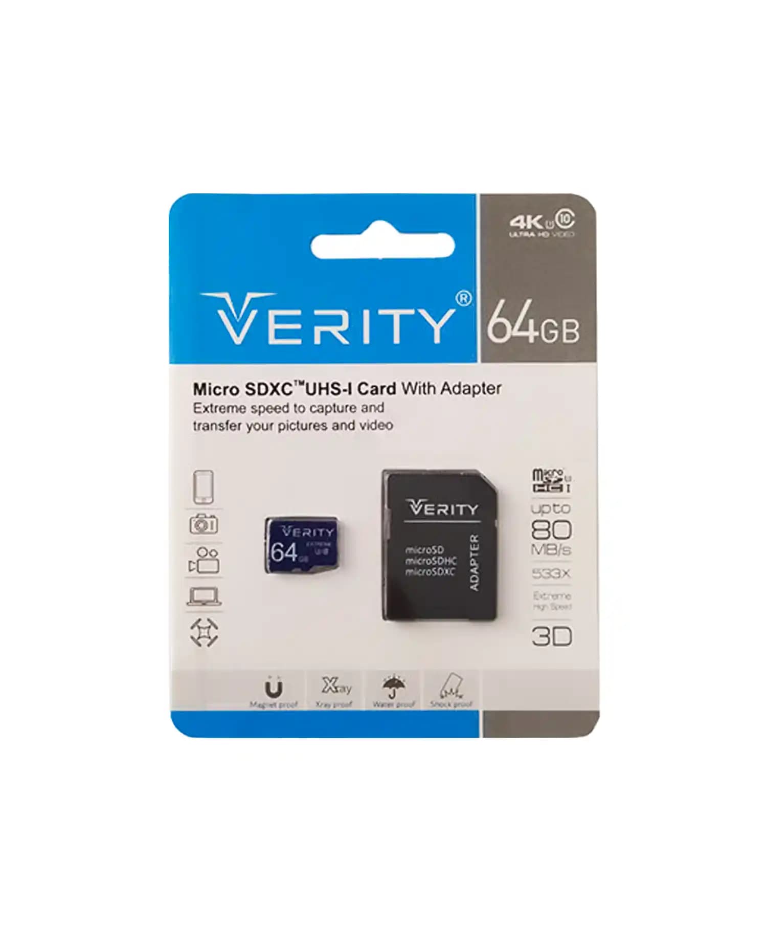 کارت حافظه microSDXC وریتی UHS-I U3 ظرفیت 64 گیگابایت — تصویر ۲