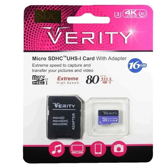 کارت حافظه microSDXC وریتی UHS-I U3 ظرفیت 16 گیگابایت — تصویر ۲