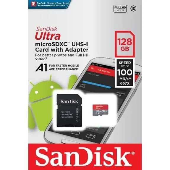 کارت حافظه microSDXC USH-I سن دیسک همراه با آداپتور SD ظرفیت 128 گیگابایت — تصویر ۲