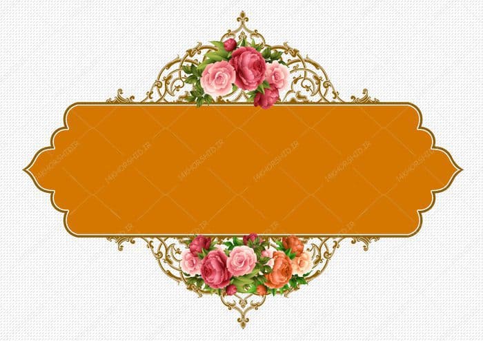 قاب و حاشیه گرافیکی لایه باز اسلیمی گل پیچ ۴۱ psd — تصویر ۲