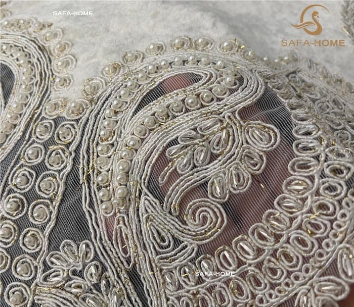 رومیزی پاشا منجوق و مروارید طرح رینا 5 تکه — تصویر ۷