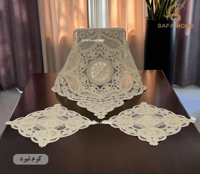 رومیزی قیطان مربع 3 تکه طرح آیتک
