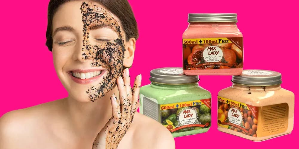 اسکراب شنی صورت و بدن مکس لیدی مناسب پوست چرب 300 میل MaxLady Scrub — تصویر ۲