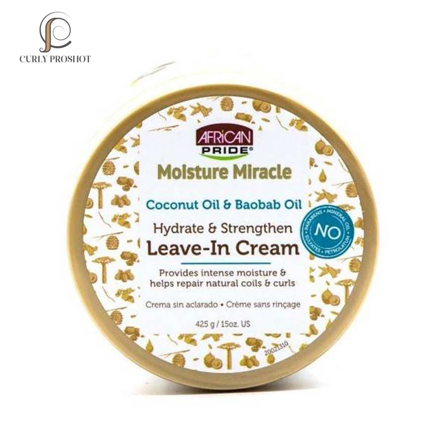 نرم کننده بعد حمام تقویتی و آبرسان آفریکن پراید African Pride Moisture Miracle Leave In Cream — تصویر ۲