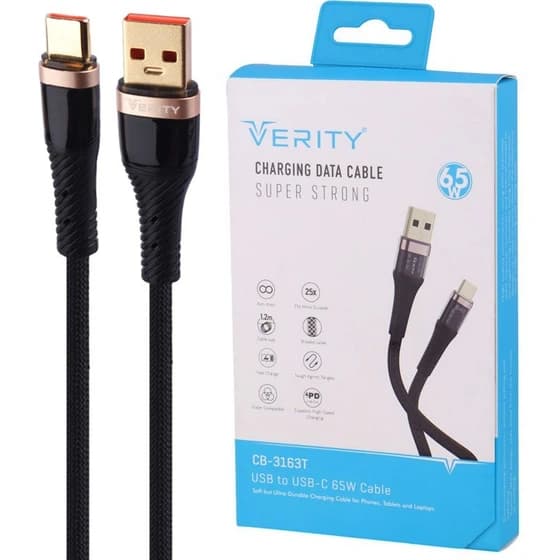 کابل تایپ سی وریتی فست شارژ CB-3160 T-B