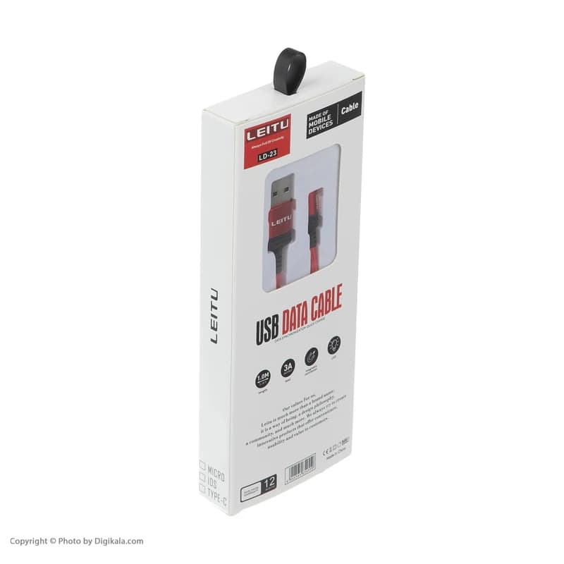 کابل تبدیل USB به لایتنینگ/USB-C/microUSB لیتو مدل LD-23 طول 1 متر — تصویر ۳