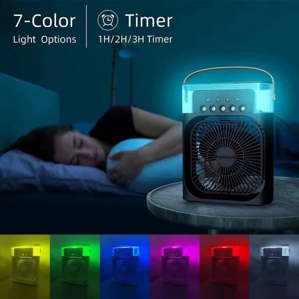 پنکه رومیزی مه پاش تایمر دار Air Cooler fan اصل سایز بزرگ — تصویر ۳
