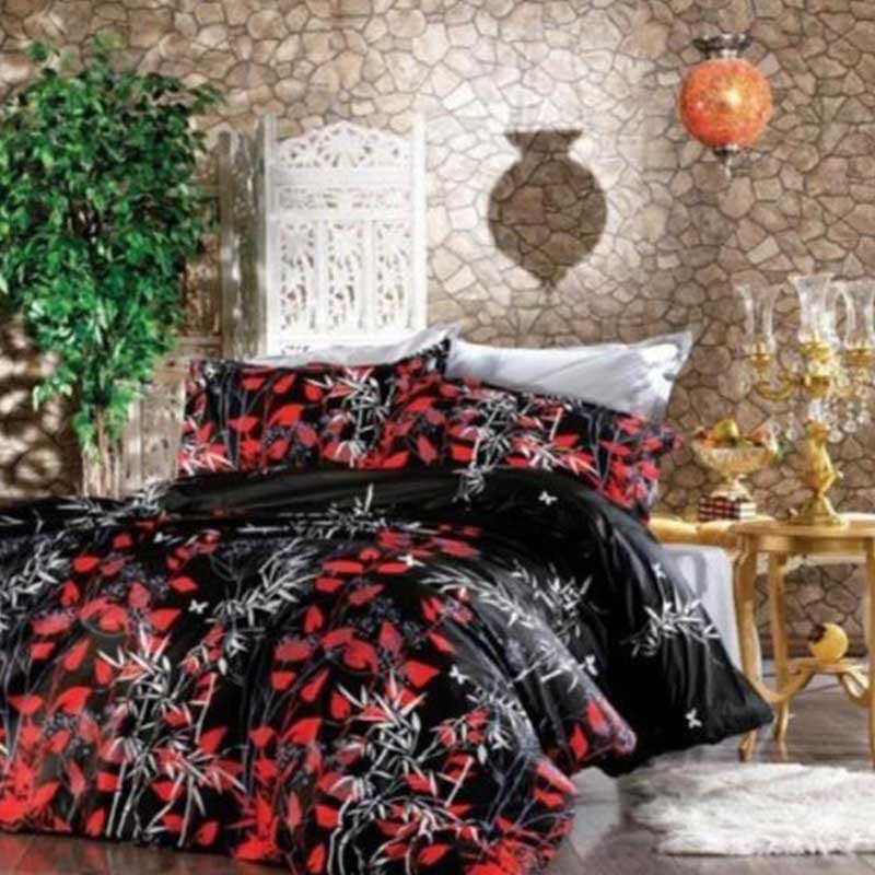 سرویس لحاف روتختی کلاسیک قرمز ،مشکی – مدل BN156