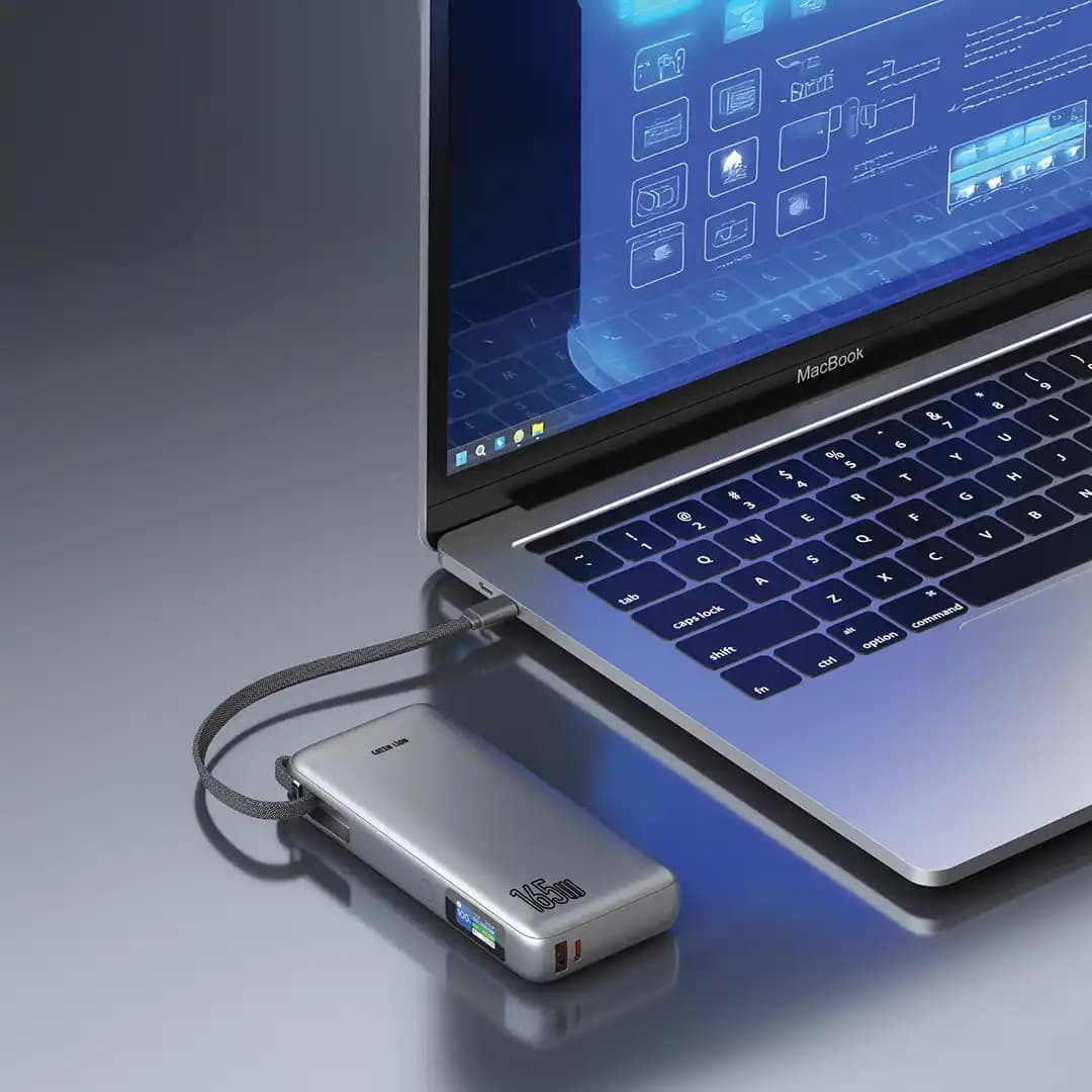 پاوربانک ۲۰۰۰۰ میلیآمپرساعت گرین لاین مدل Green Lion Tron X 20000mAh Power Bank Gray — تصویر ۳