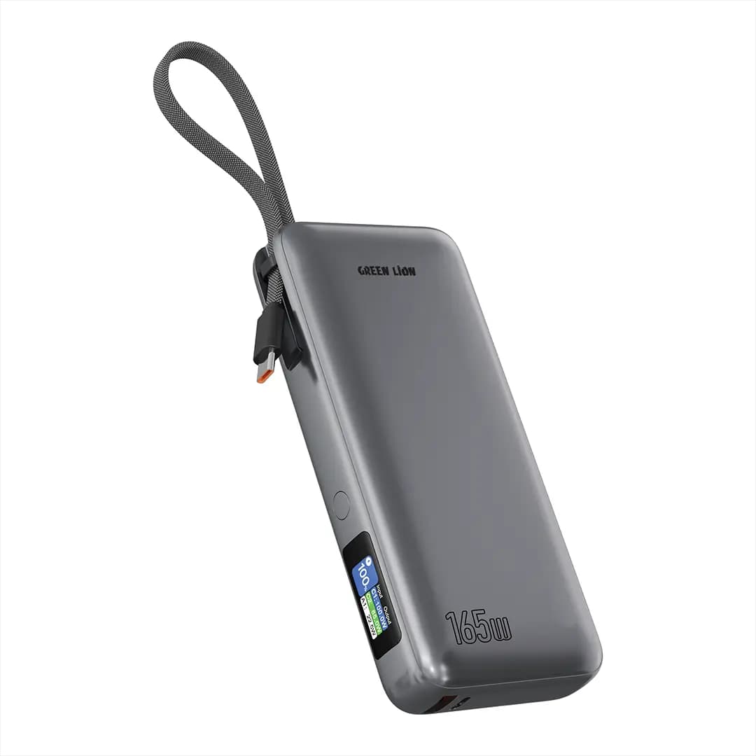 پاوربانک ۲۰۰۰۰ میلی‌آمپرساعت گرین لاین مدل Green Lion Tron X 20000mAh Power Bank Gray