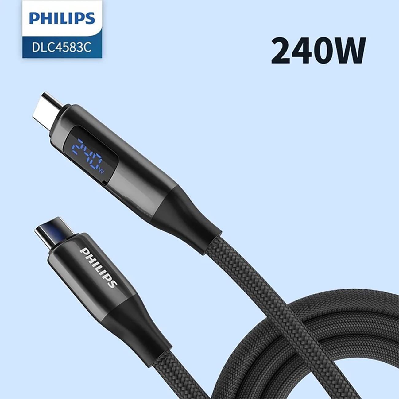 کابل تایپ سی 240 وات فیلیپس philips مدل 4583C طول 2 متر — تصویر ۲