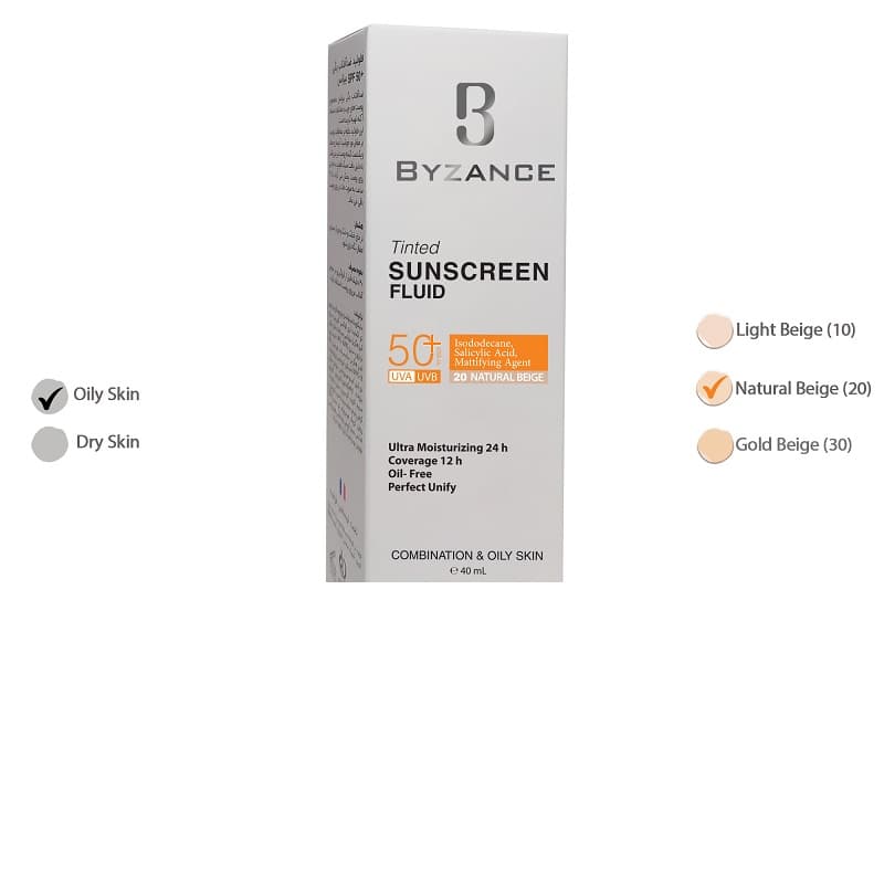 فلویید ضد آفتاب بیزانس پوست چرب بژ طبیعی شماره 20 حجم 40mL