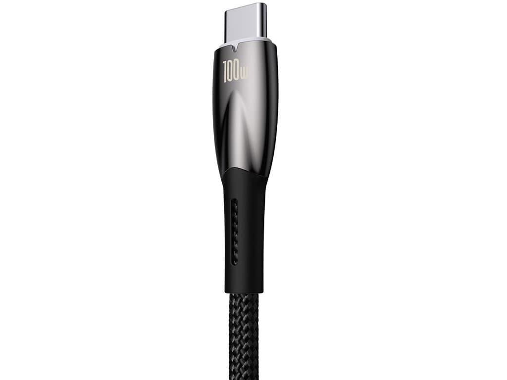 کابل سوپر فست شارژ یو اس بی به تایپ سی 100 وات یک متری بیسوس Baseus Glimmer Type-C Fast Charging Data Cable CADH000401 — تصویر ۵