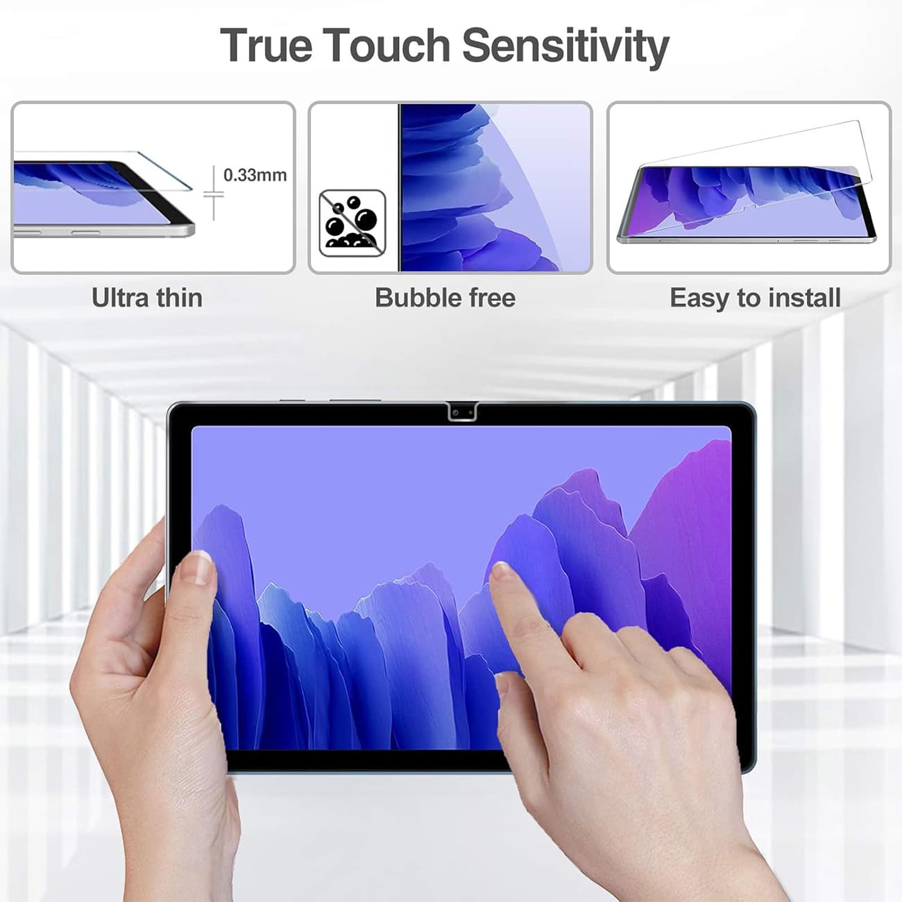 گلس شیشه‌ای شفاف تبلت سامسونگ گلکسی Tab A7 10.4" 2020 — تصویر ۶