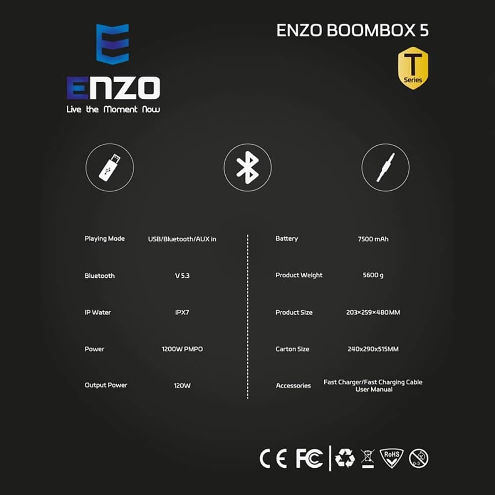 اسپیکر انزو ENZO BOOMBAX 5 — تصویر ۴