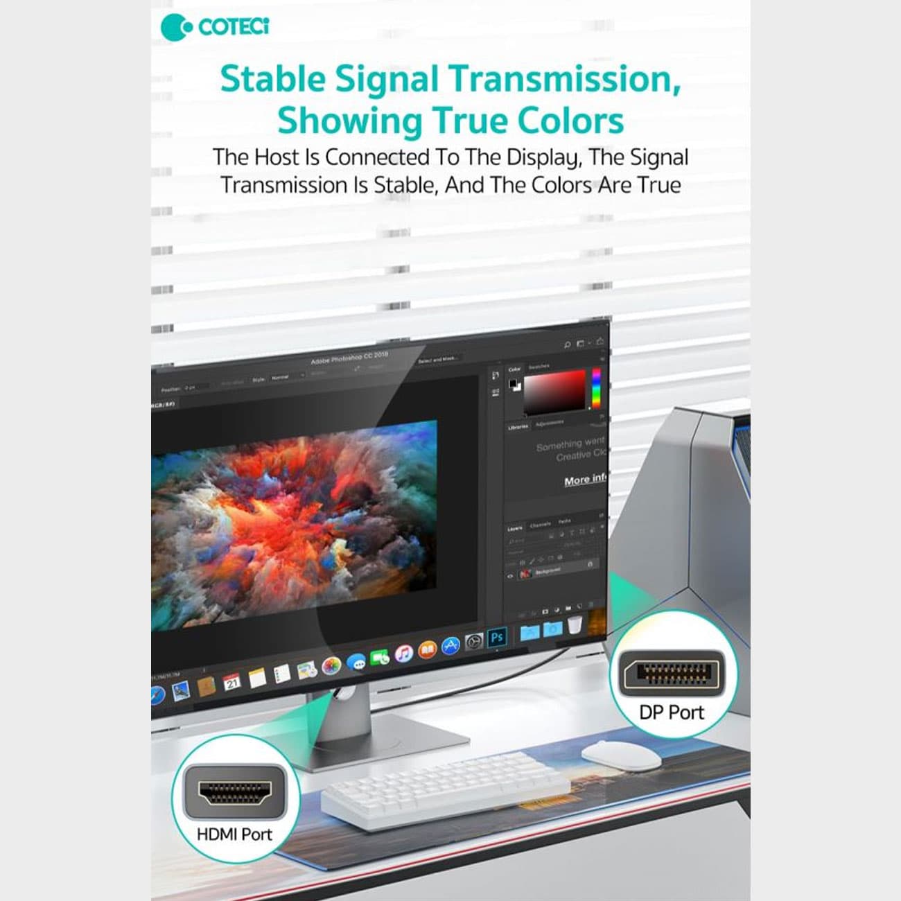کابل دیسپلی به hdmi یک متری کوتسی 87406 — تصویر ۴