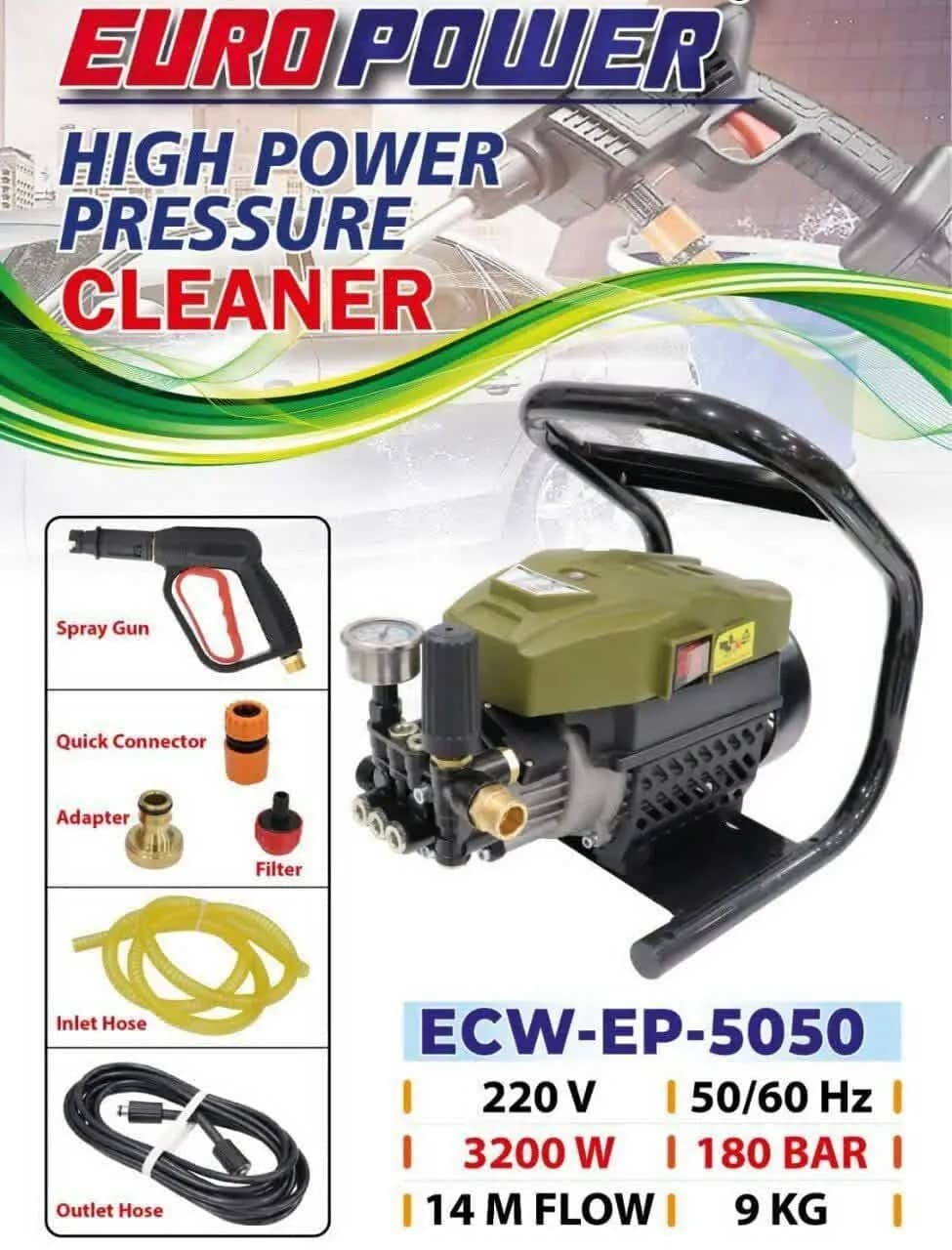 کارواش دینامی 180 بار شاسی دار یورو پاور مدل ECW-EP-5050