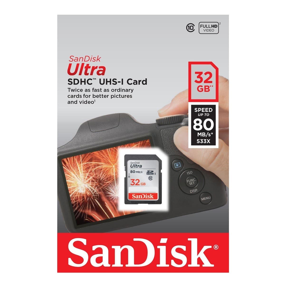 کارت حافظه SDHC سن دیسک مدل Ultra کلاس 10 استاندارد UHS-I U1 سرعت 533X 80MBps ظرفیت 32 گیگابایت