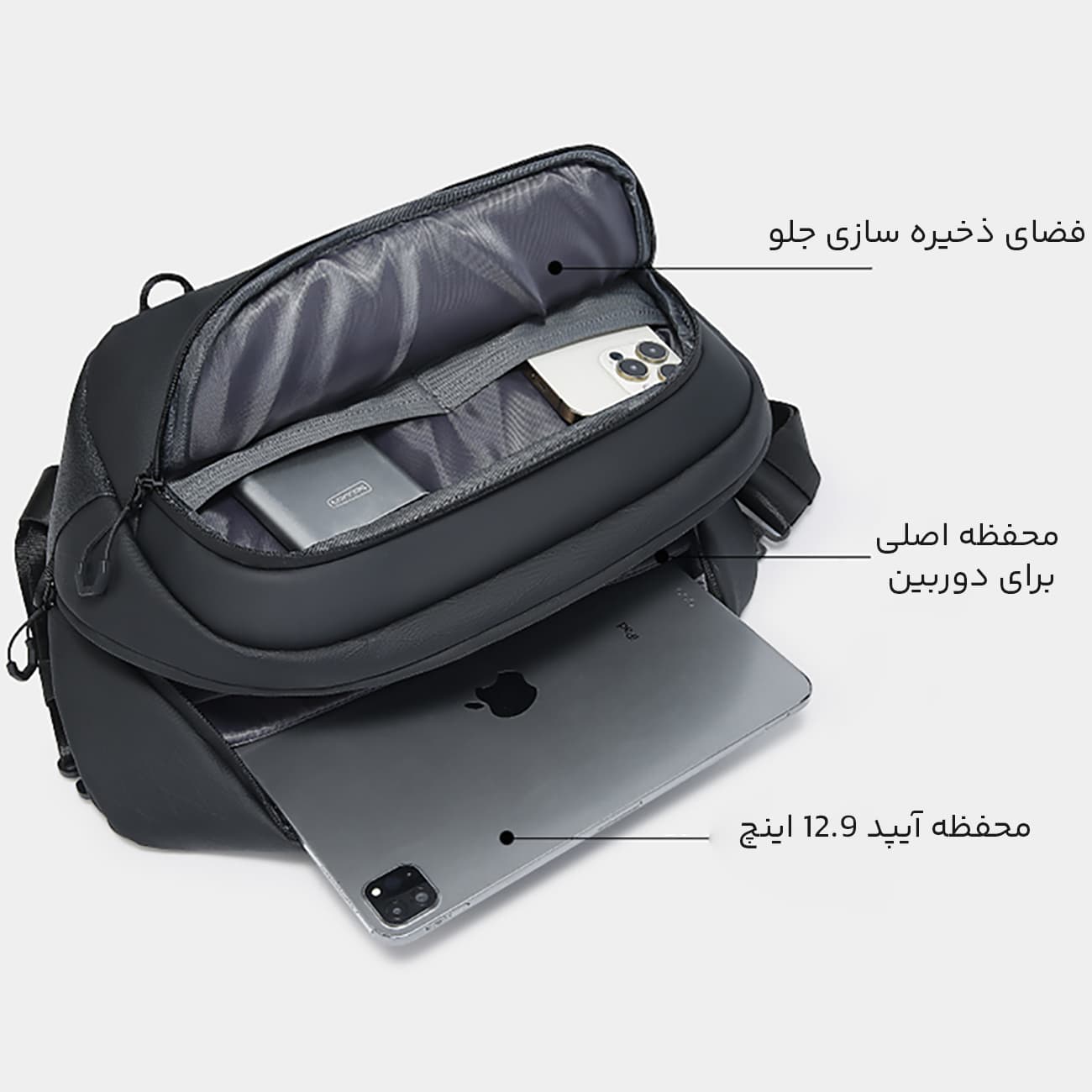 کیف دوربین بنج bang اصل مدل XJ329 دوشی و کراس بادی — تصویر ۲