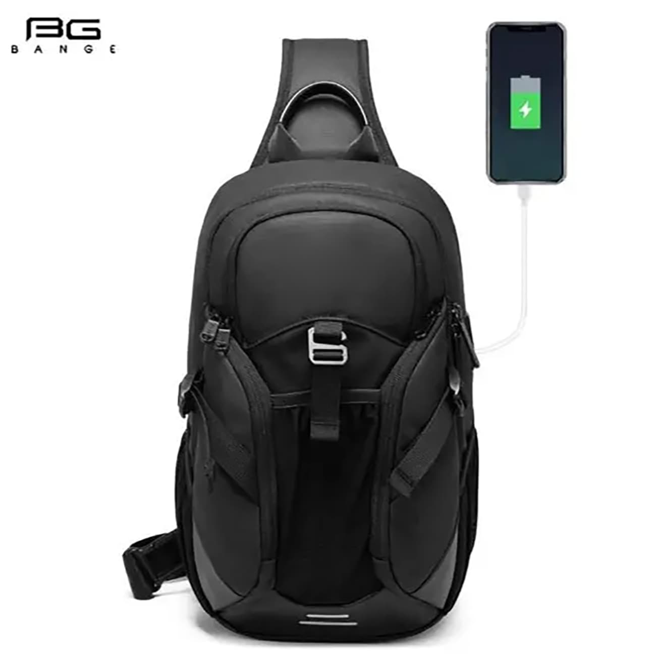 کیف کراس بادی مردانه بنج اصل Bange BG-77120 ضد آب USB دار — تصویر ۷