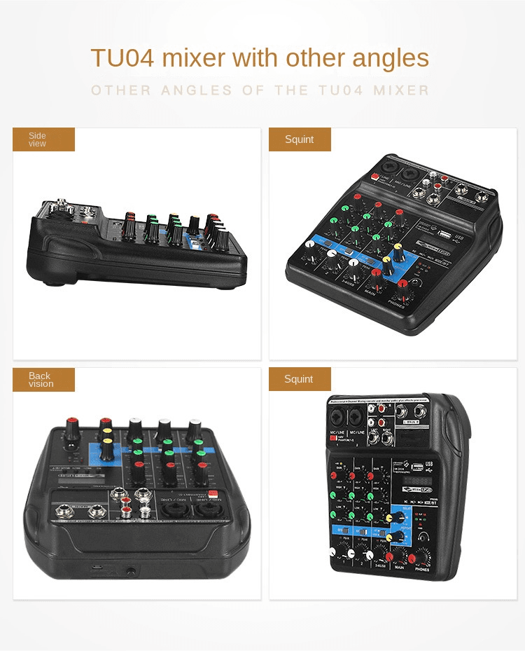 کارت میکسر صدا 4 کاناله مدل Mixing Console — تصویر ۴
