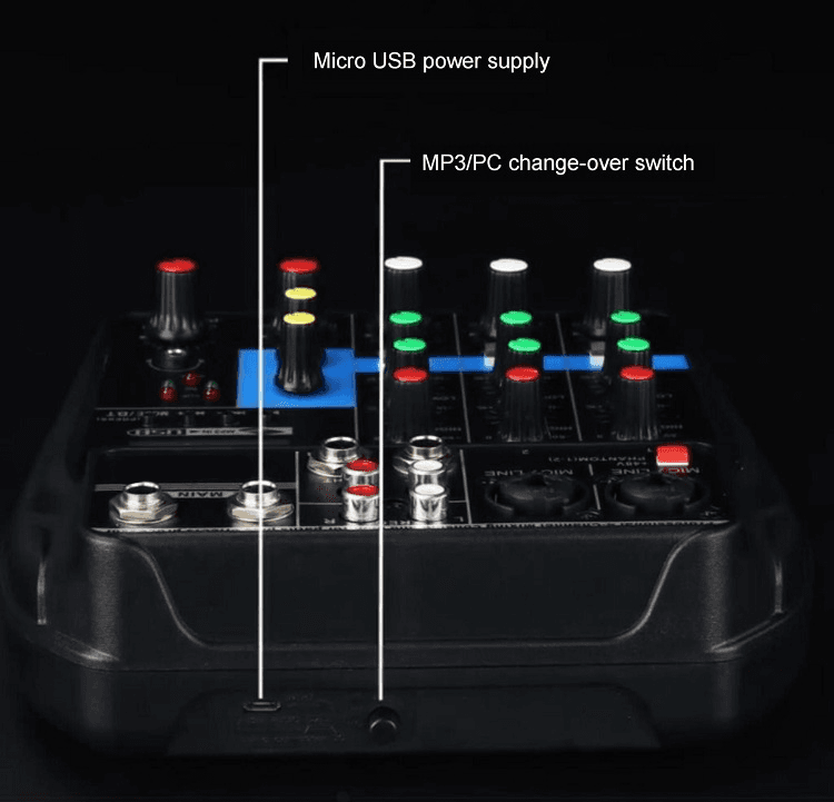 کارت میکسر صدا 4 کاناله مدل Mixing Console — تصویر ۶