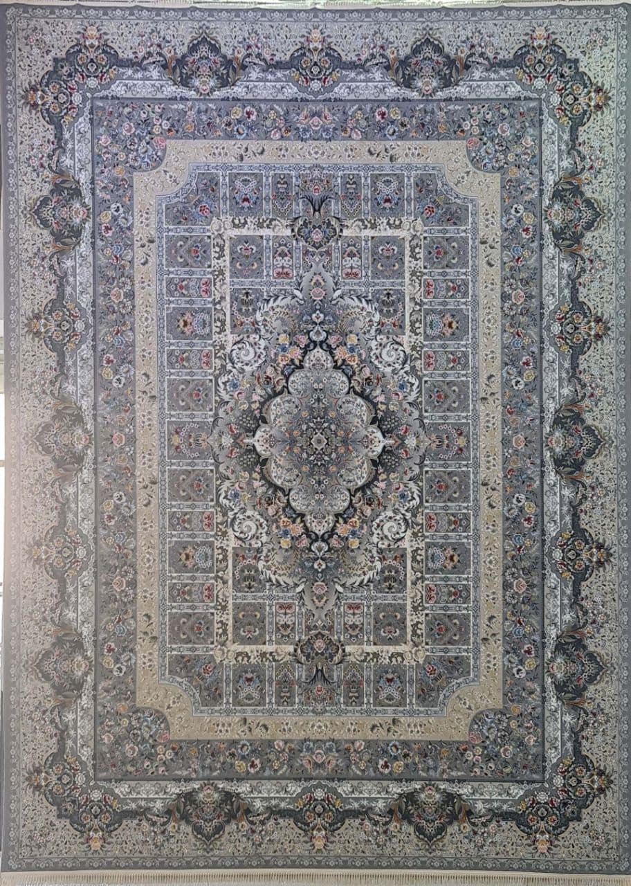 فرش ۱۲۰۰ شانه نقشه شیما زمینه ترمه ای