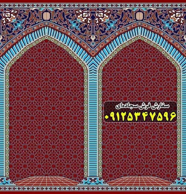 فرش سجاده ای قرمز روناسی ۵۰۰ شانه کد ۱۰۹۳