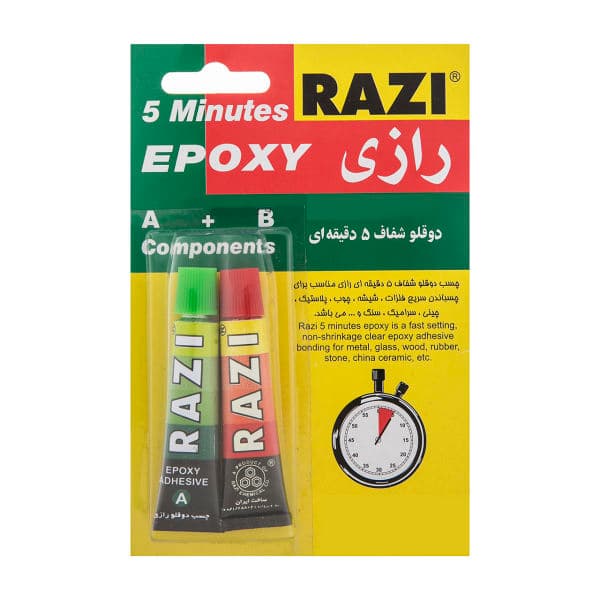 چسب دوقلو شفاف 3 میلی لیتر رازی