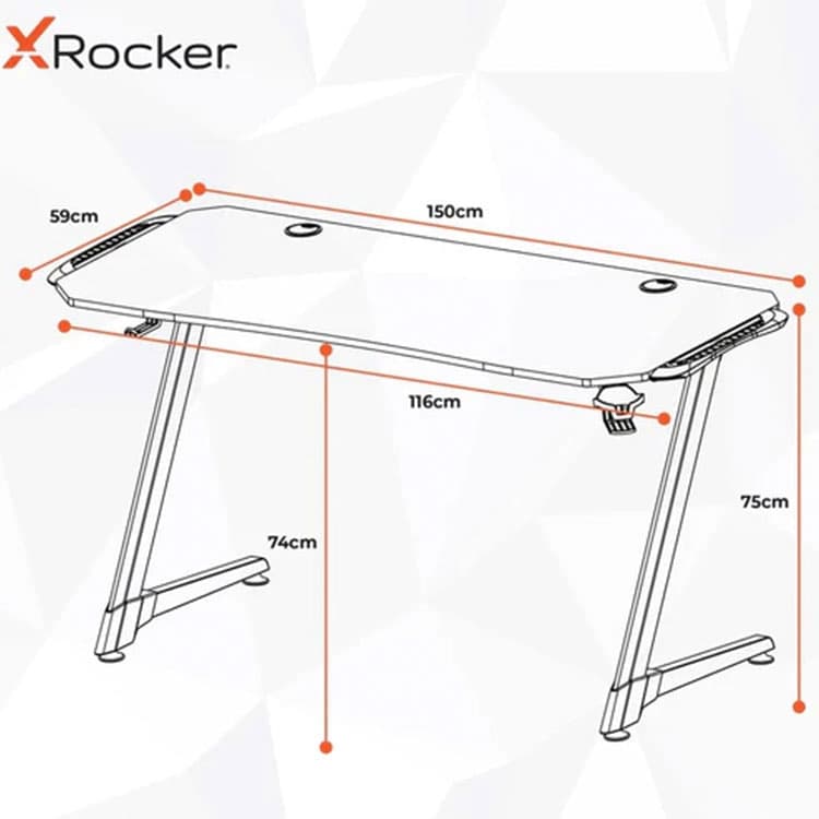 میز گیمینگ X Rocker مدل Jaguar Esports RGB — تصویر ۷