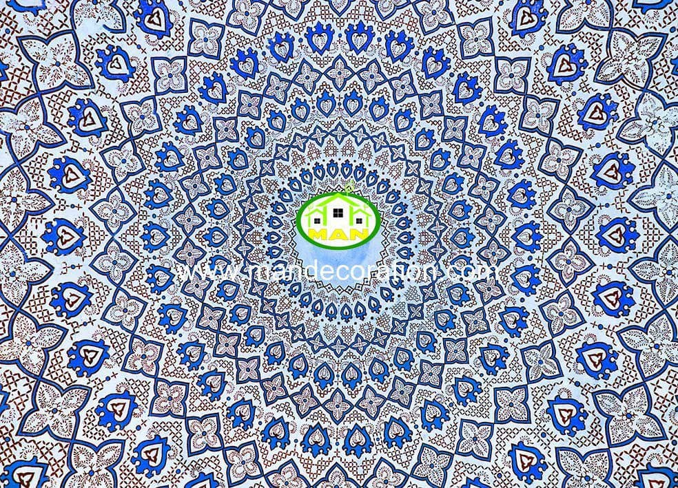 پوستردیواری دیوار سنتی آبی رنگ کد 13177