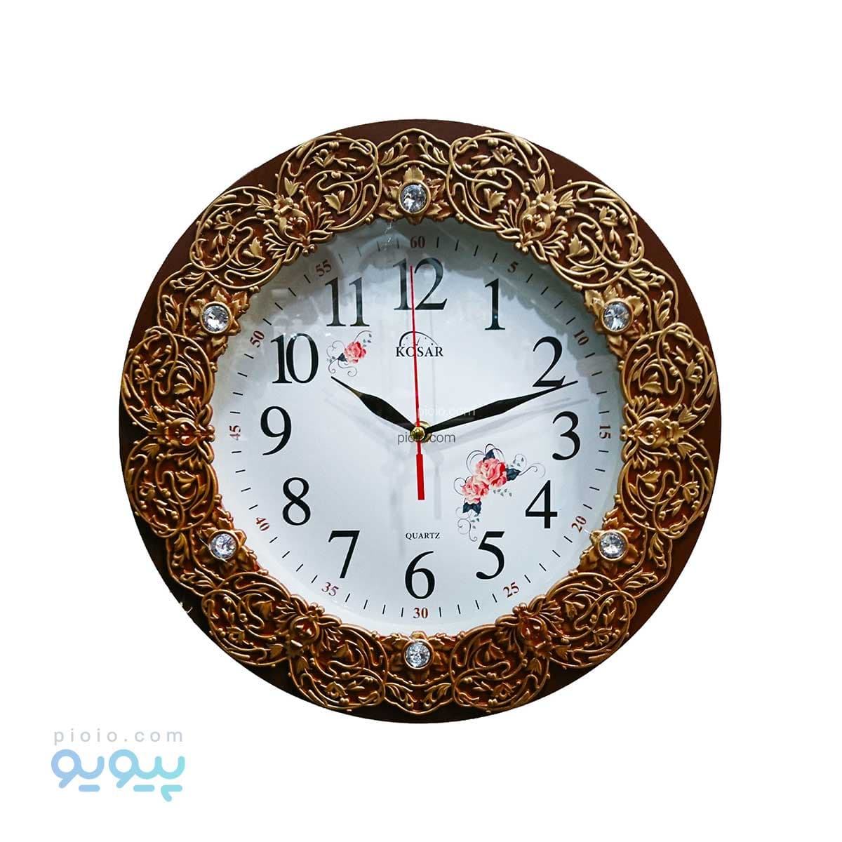 ساعت دیواری تزئینی گرد طرح گل