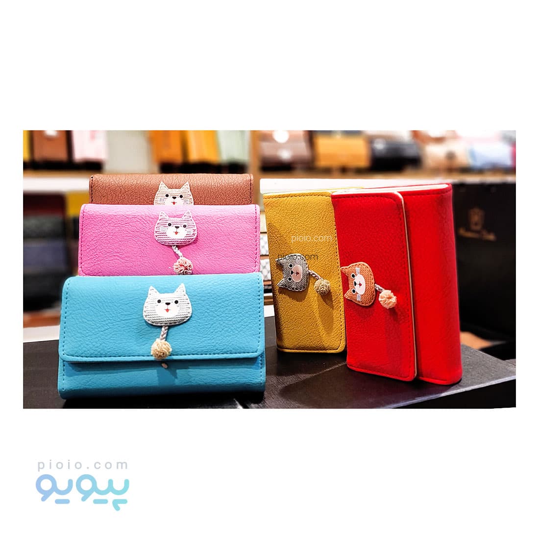 کیف پول سه لت میکانوس طرح گربه