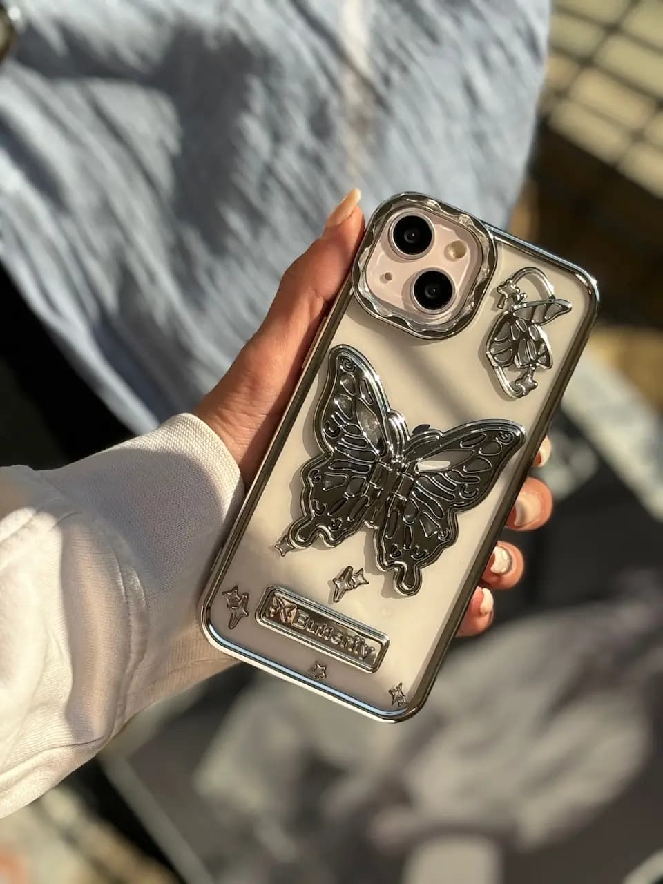 قاب پروانه باز شو نقره ای (کدC1568) — تصویر ۴