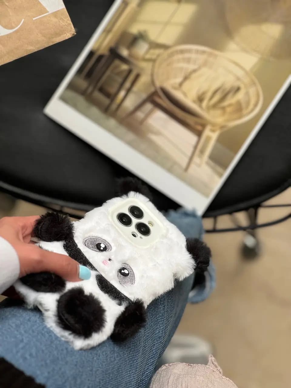 قاب Panda عروسکی پشمالو (کدC1606) — تصویر ۵