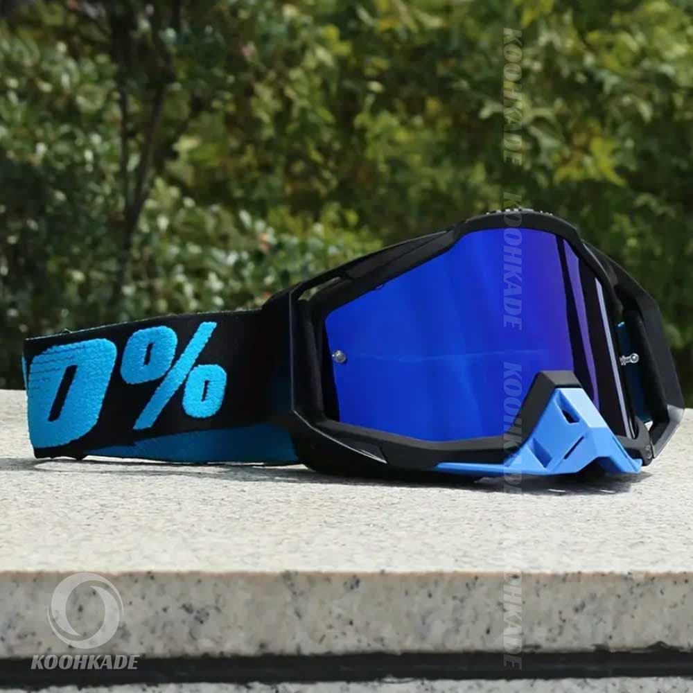 عینک طوفان و اسکی 100% RACECRAFT Black Blue درجه یک — تصویر ۳