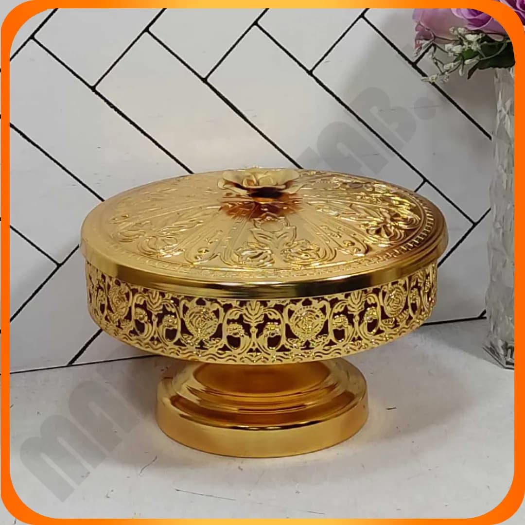 شکلات خوری گرد 22 تک پایه رز طلایی خاتم