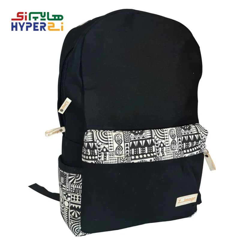 کوله پشتی دانش آموزی زیماژ کد K03 مشکی طرح دار