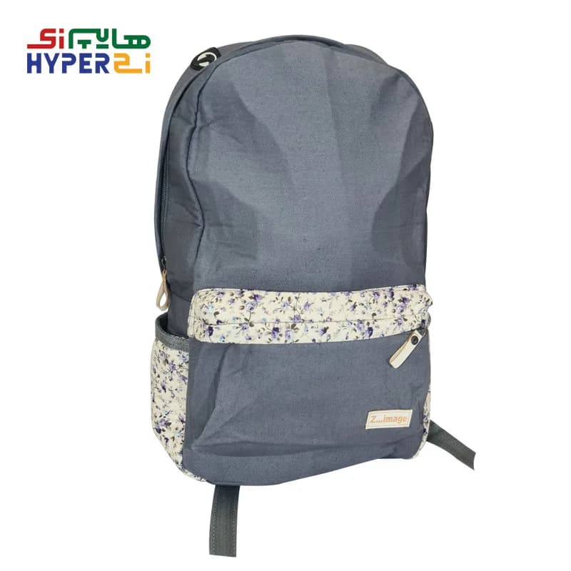 کوله پشتی دانش آموزی زیماژ کد K015 طوسی گل ریز بنفش