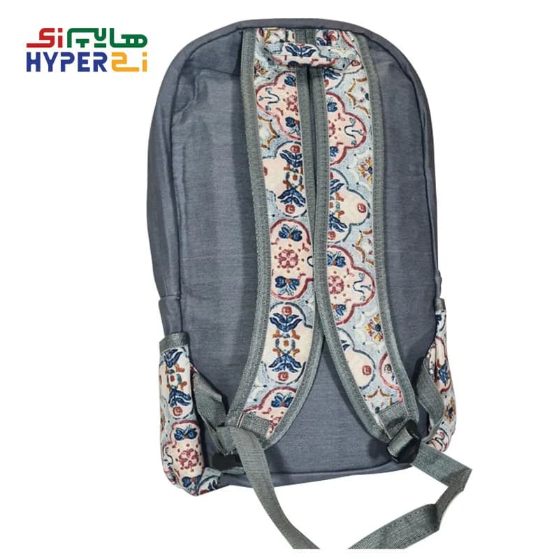 کوله پشتی دانش آموزی پسرانه زیماژ کد K014 طوسی با طرح کاشی — تصویر ۲