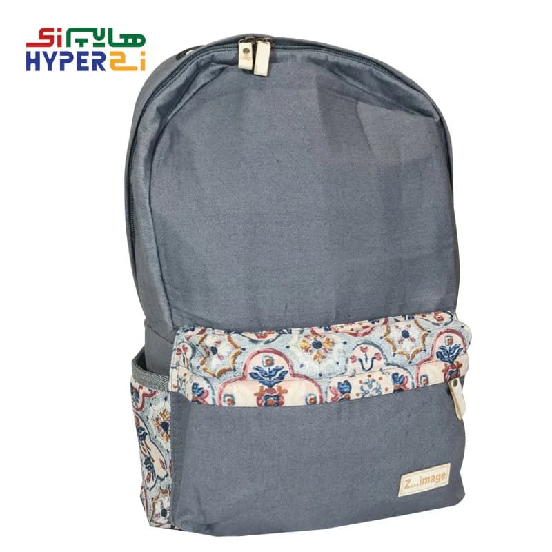 کوله پشتی دانش آموزی پسرانه زیماژ کد K014 طوسی با طرح کاشی