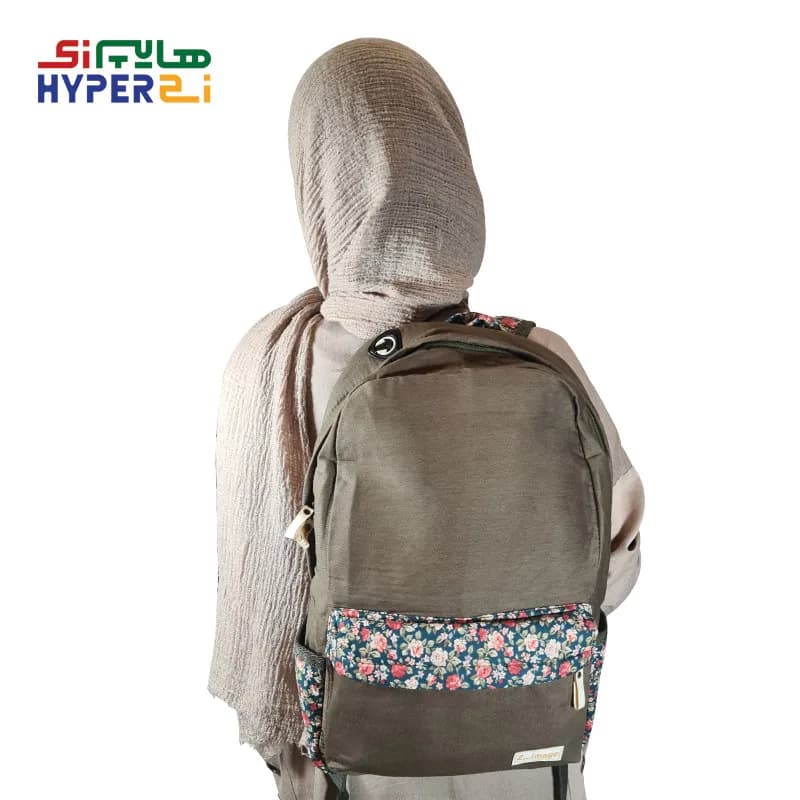 کوله پشتی دخترانه زیماژ کد K023 سدری رنگ گل دار — تصویر ۳