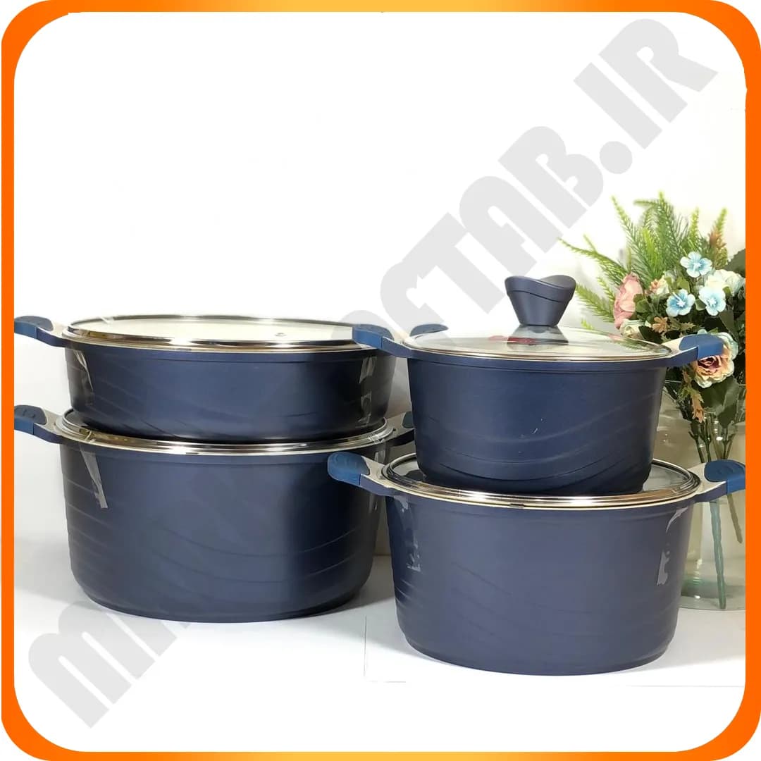 سرویس 10 پارچ گرانیت کرم سرمه ای اوشن کاندید