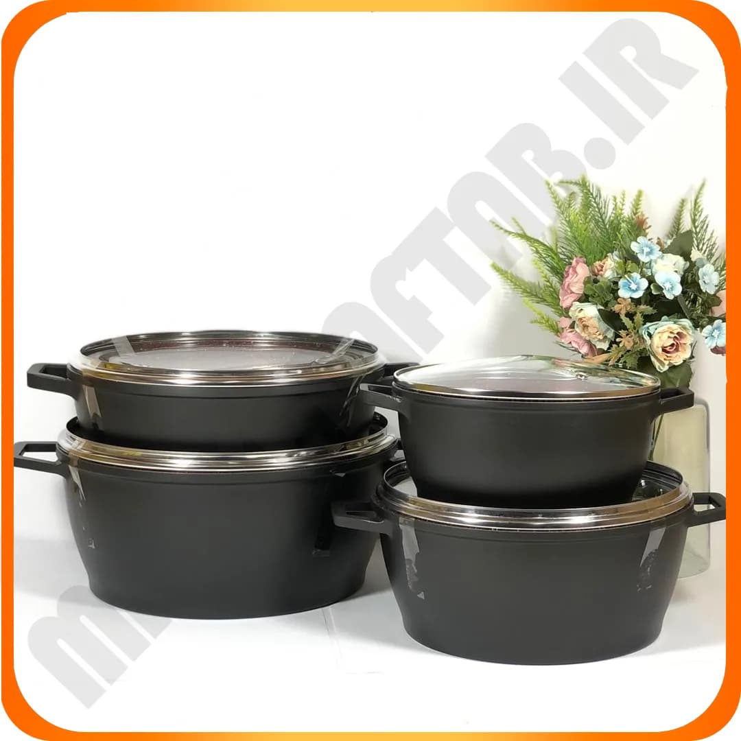 سرویس 8 پارچه ورونا گرانیت زرشکی مشکی در پیرکس کاندید