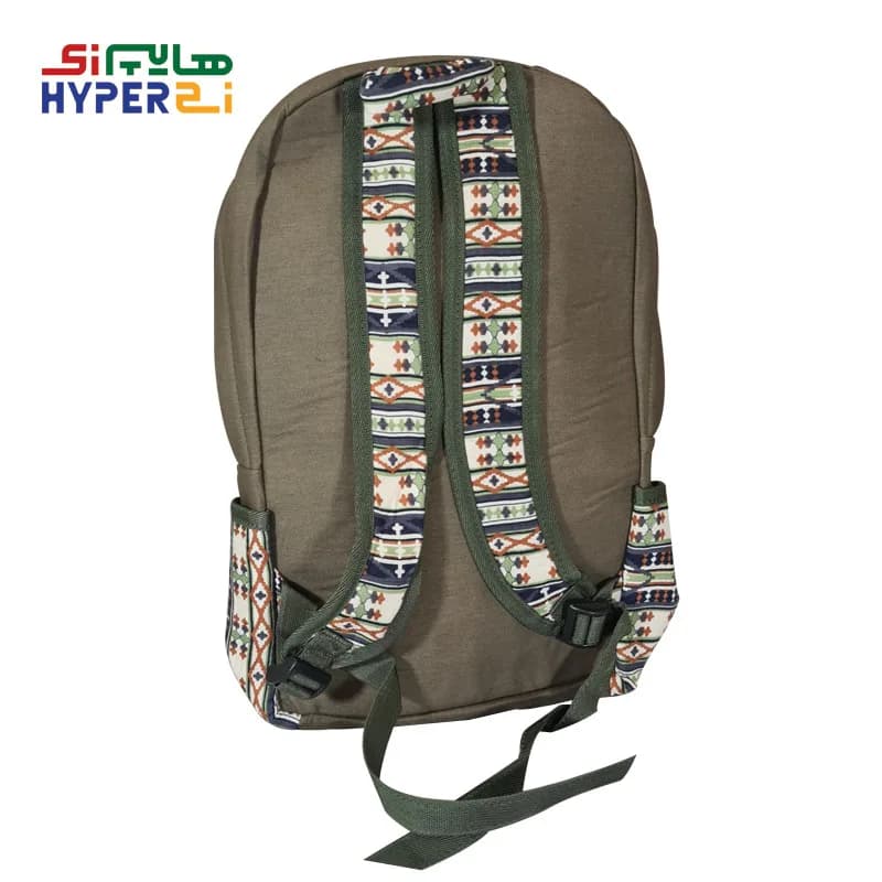 کوله پشتی زیماژ کد K021 رنگ زمینه سدری طرح اسلیمی — تصویر ۴