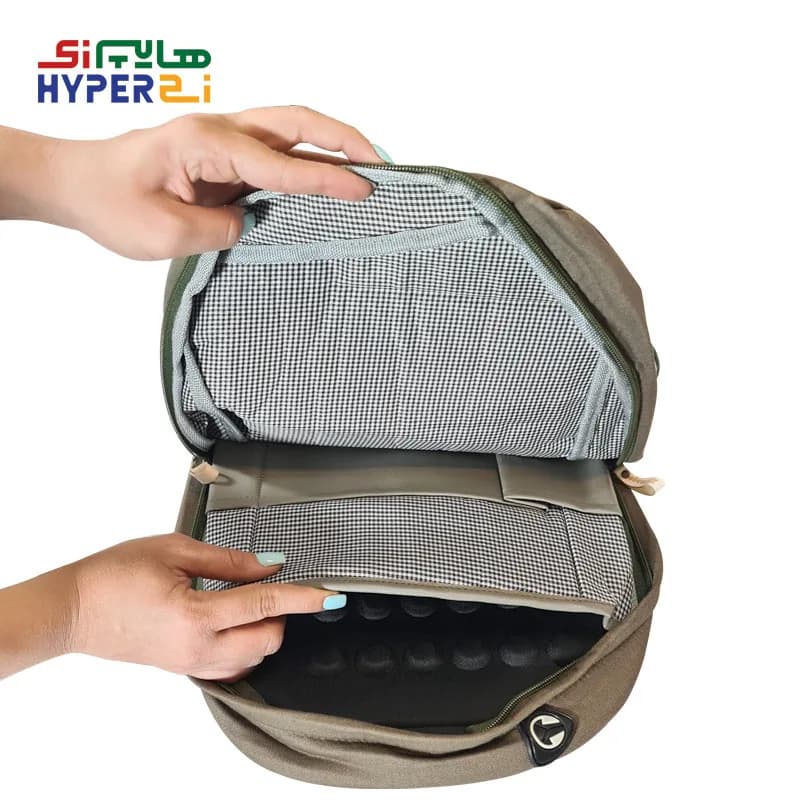 کوله پشتی زیماژ کد K021 رنگ زمینه سدری طرح اسلیمی — تصویر ۲
