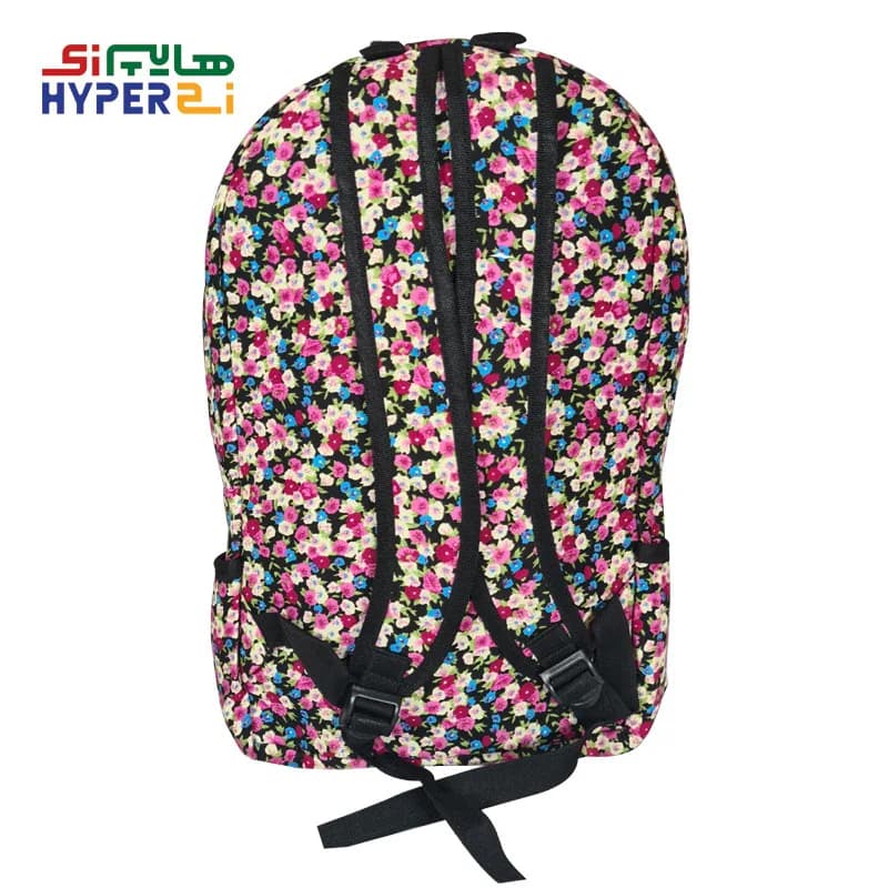 کوله پشتی دخترانه زیماژ کد K02 طرح گل دار — تصویر ۳