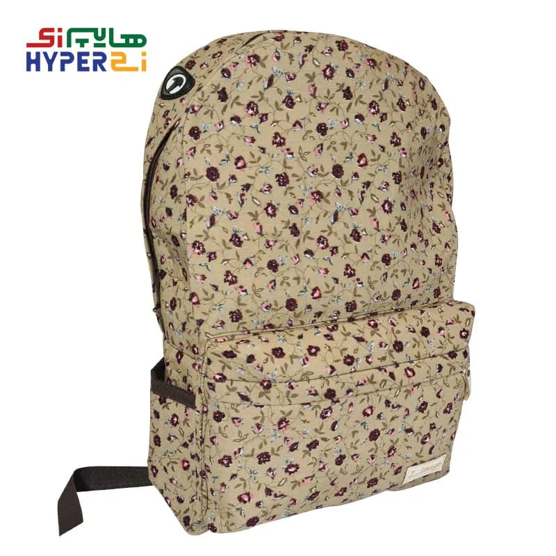 کوله پشتی مدرسه زیماژ کد K08 طرح خاکی گل دار